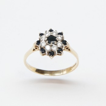 9ct Gold Sapphire/CZ Ring